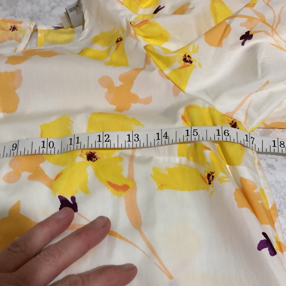 New a new day cream and yellow floral cotton summer dress - Picture 6 of 10